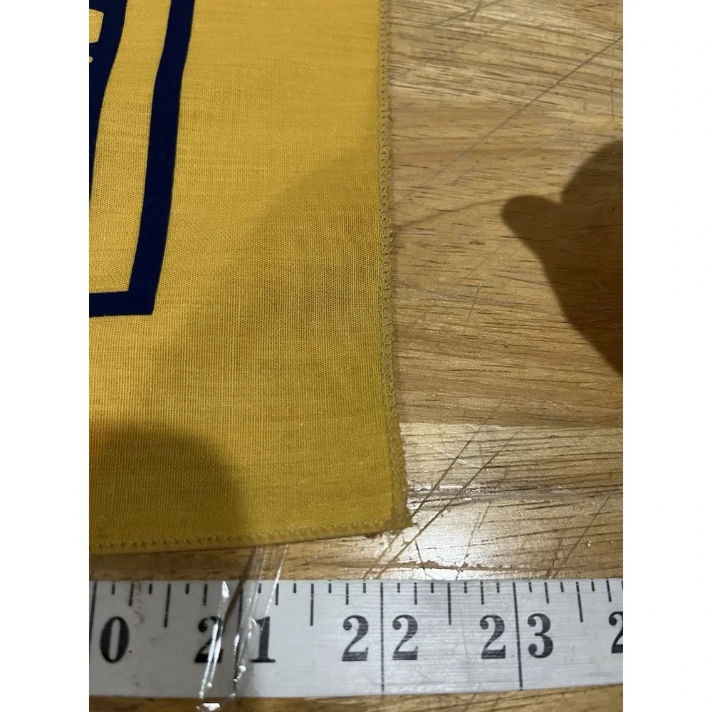 Vtg WVU Mountaineers Bandana Scarf West Virginia‎ Blue Gold Spell Out 22x21